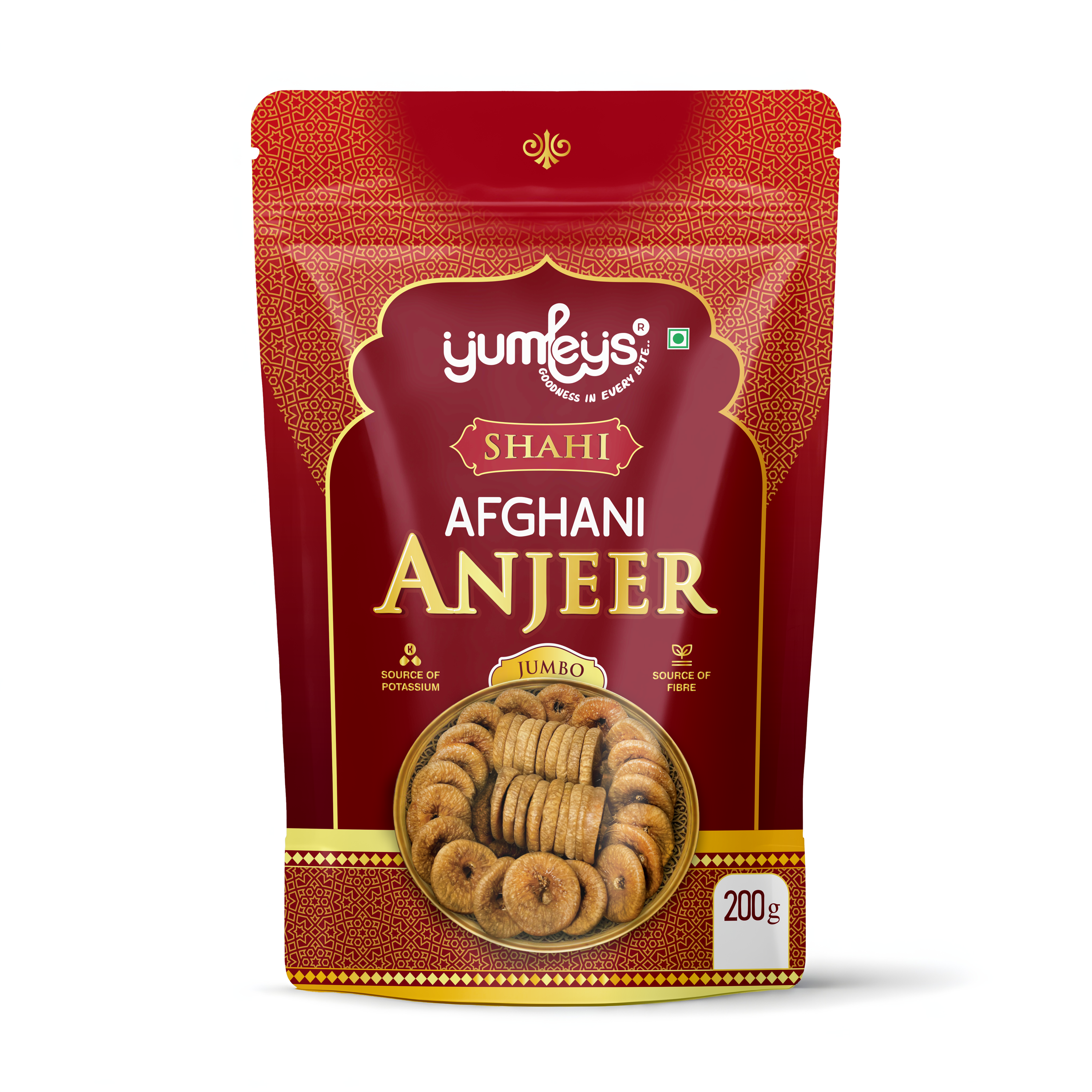 Yumleys Afghani Shahi Jumbo Anjeer 200g – Natural Dried Jumbo Size Figs | Superfood for Wellness