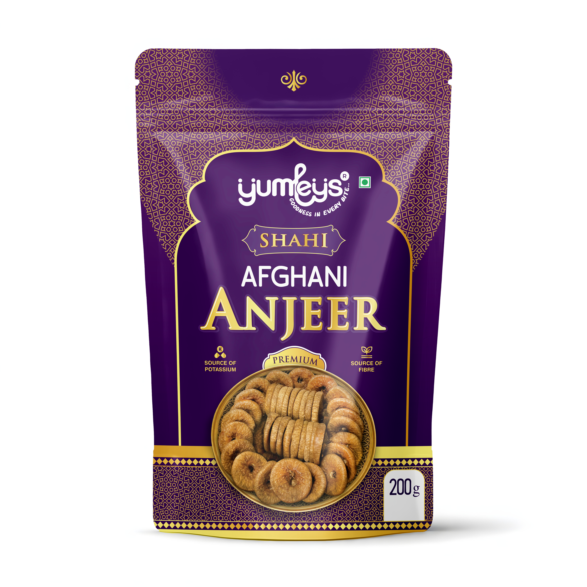 Yumleys Premium Shahi Anjeer 200g – Afghani Dried Figs | Rich in Fiber & Vitamins | Healthy Low-Fat Snack
