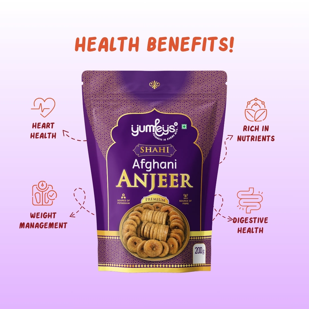 Yumleys Premium Shahi Anjeer 200g – Afghani Dried Figs | Rich in Fiber & Vitamins | Healthy Low-Fat Snack