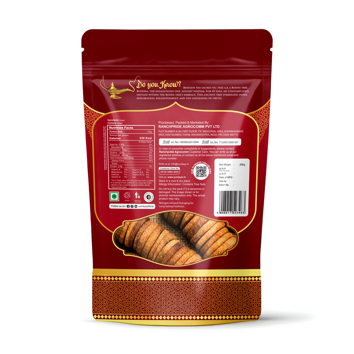 Yumleys Afghani Shahi Jumbo Anjeer 200g – Natural Dried Jumbo Size Figs | Superfood for Wellness