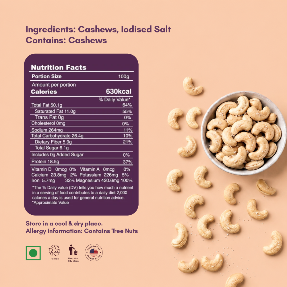 Premium Roasted & Salted Cashew