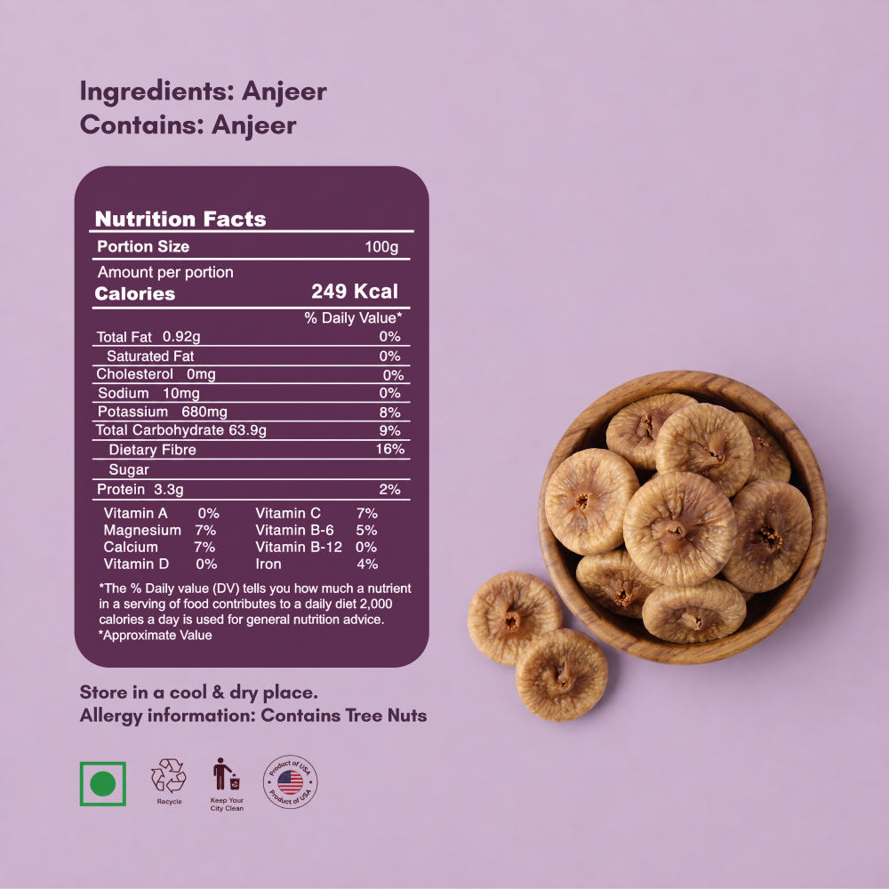 Yumleys Premium Shahi Anjeer 200g – Afghani Dried Figs | Rich in Fiber & Vitamins | Healthy Low-Fat Snack