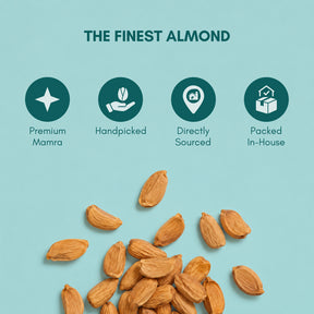 Yumleys Premium Shahi Mamra Almonds 200g – Natural Badam | Protein-Rich Superfood for Brain & Heart | Natural Dry Fruit | High Protein